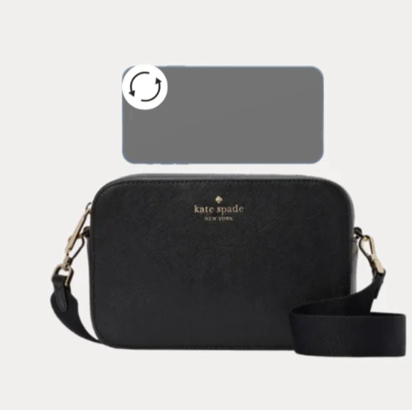 Kate Spade Madison Mini Camera Bag In Black Saffiano Leather - Picture 16 of 17